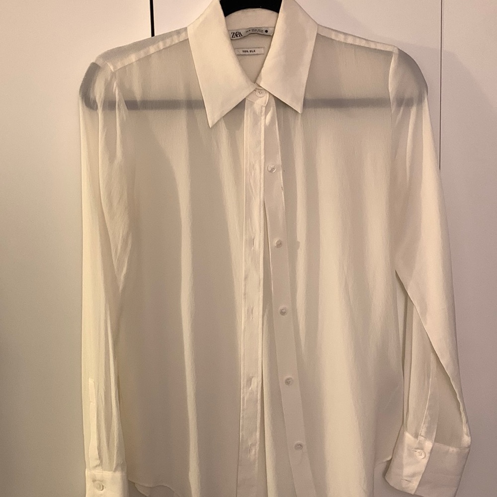 Zara silk button up shirt